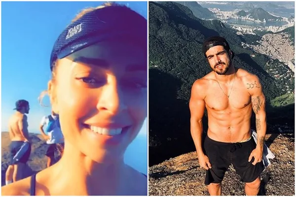 Grazi Massafera e Caio Castro passeiam e fazem trilha juntos