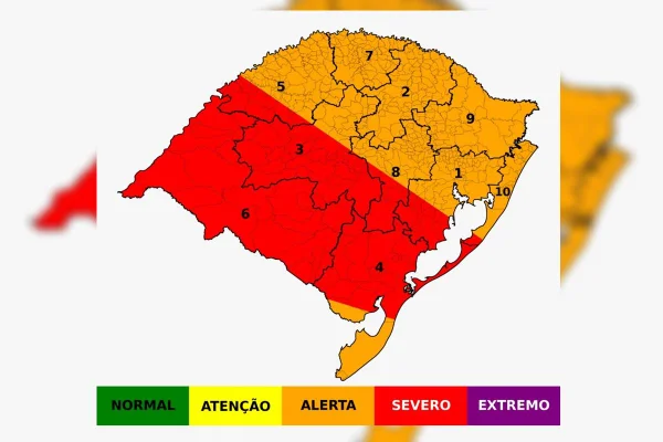 Imagem colorida mapa do Rio Grande do Sul
