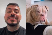 O influencer Matheus Vandré e o cão Bradoock O influencer Matheus Vandré e o cão Bradoock