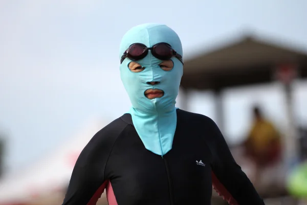 biquini facial facekini china moda estilo praia - metrópoles
