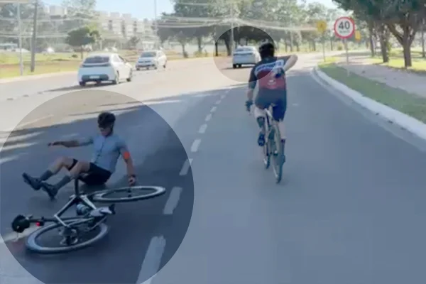 Motorista foge após atingir ciclista; homem fica caído