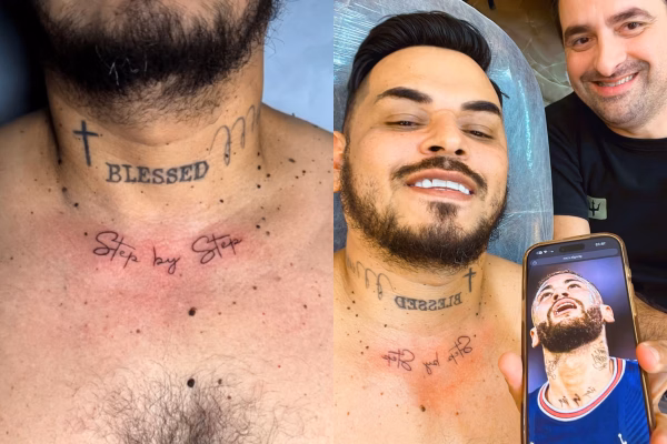cacau-junior-tatuagem Ex-padrasto de Lexa, Cacau Junior homenageia Neymar com tatuagem