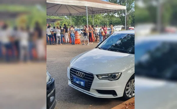 carro de diplomata que furou fila em posto