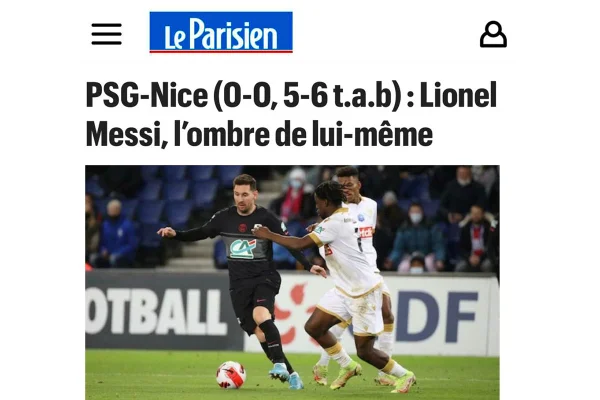 Para o Le Parisien, Messi virou uma sombra do próprio passado
