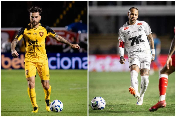 Imagem colorida de Lucas Lima e Neymar - Metrópoles