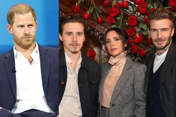 Montagem com duas fotos coloridas, sendo uma de um homem de terno próximo a um fundo azul. Na segunda imagem, há uma mulher entre dois homens. Atrás deles, aparece um fundo de rosas - Metrópoles
