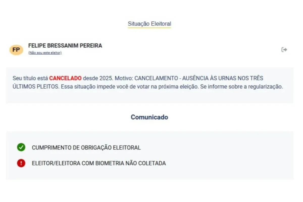 Situação eleitoral de Felca Situação eleitoral de Felca