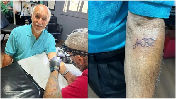 Vídeo: avô faz 1ª tatuagem aos 93 anos e diverte ao explicar o motivo