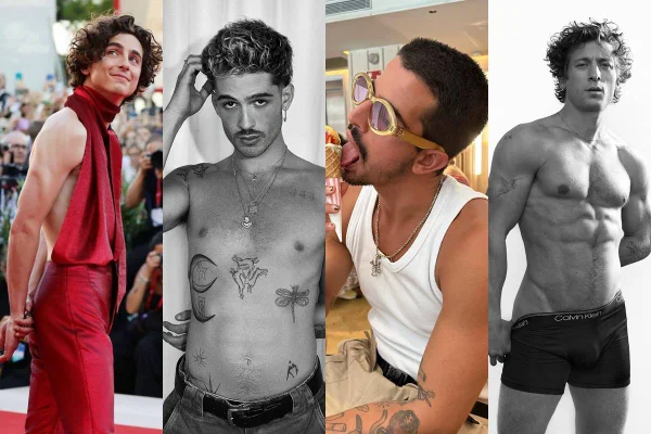 Montagem de Timothée Chalamet, João Guilherme, Enzo Celulari e Jeremy Allen White - Metrópoles