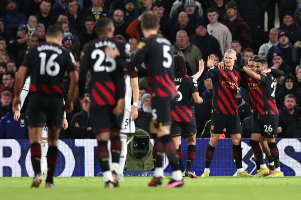 Haaland, do Manchester City, comemora gol