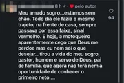 Nora lamenta morte e diz que pastor sempre passava pela faixa