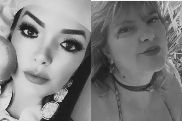 Maquiadora Roseli Fernandesde Oliveira Romeiro (esquerda) e Isabel Cristina Oyama Jacinto Gonzaga (direita)