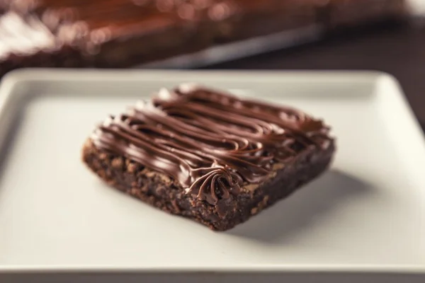 Brownie de Nutella em um prato branco