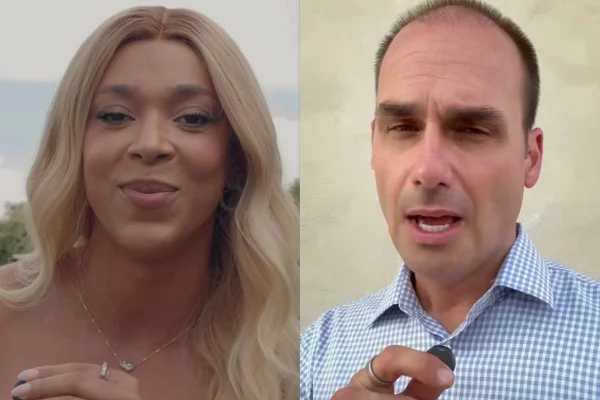 Montagem Erika Hilton e Eduardo Bolsonaro - Metrópoles