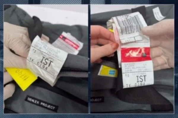 foto colorida das etiquetas trocadas no caso do empresário líbio Ahmed Hasan, preso injustamente por tráfico - Metrópoles