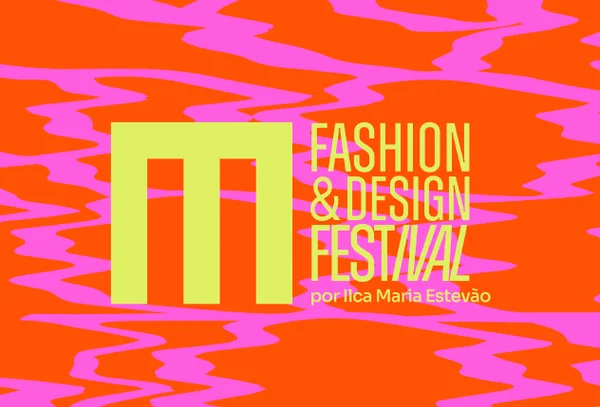 Foto colorida. Arte com fundo rosa e vermelho está escrito Metrópoles Fashion & Design na cor amarela - Metrópoles