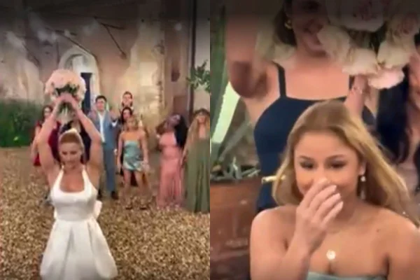 Vídeo: Flávia Saraiva foge do buquê de Jade Barbosa e momento viraliza