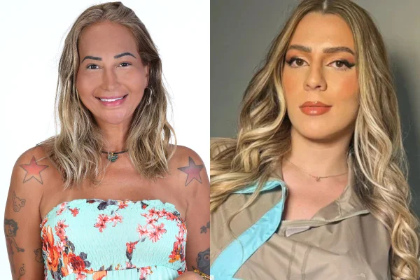 Montagem colorida de Amanda Fróes e Malévola - Metrópoles