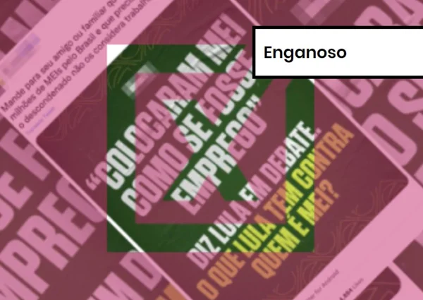 Imagem colorida de postagem enganosa sobre candidato Luiz Inácio Lula da Silva