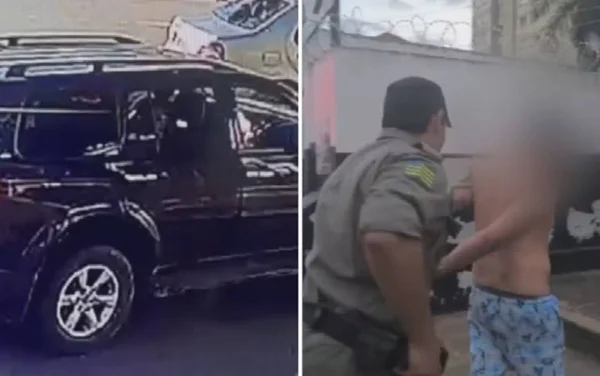 imagem colorida turista preso por agredir mulher em carro caldas novas
