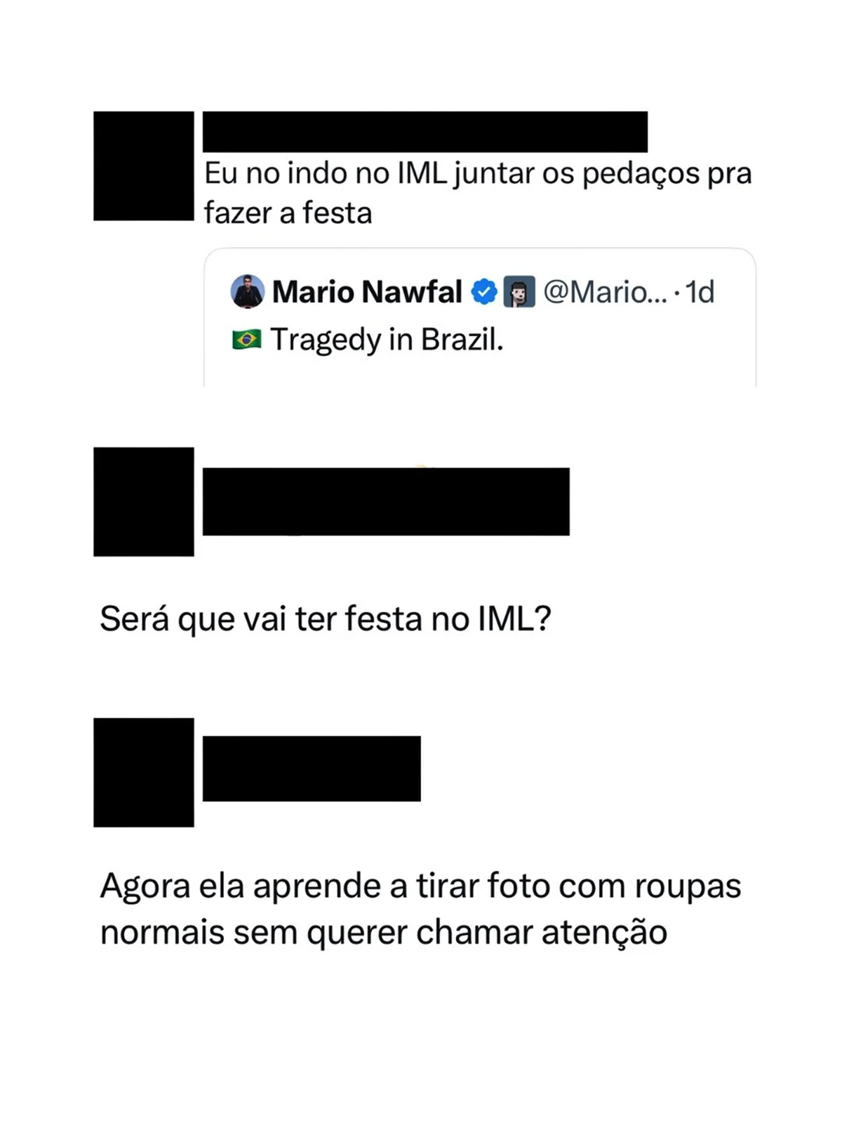 Comentários denunciados por Erika Hilton sobre morte de jovem em rope jump Comentários denunciados por Erika Hilton sobre morte de jovem em rope jump