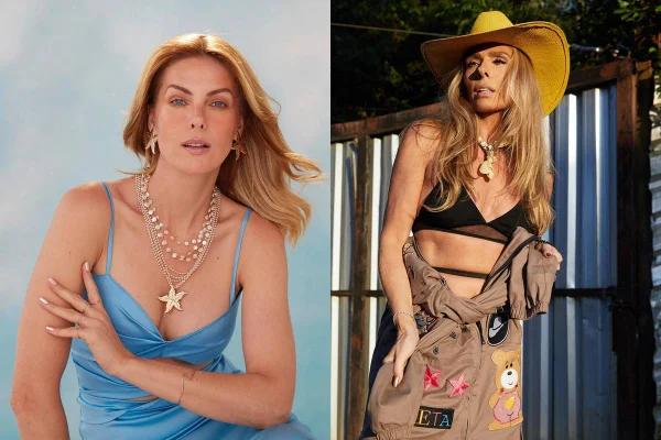 Montagem com fotos coloridas de Ana Hickmann e Adriane Galisteu - Metrópoles