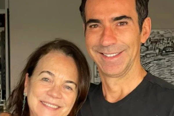 Foto colorida de César e Edna Tralli