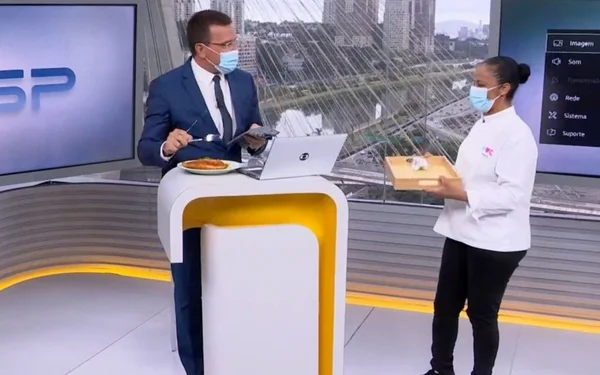Rodrigo Bocardi comendo frango à Kiev, de Ana Maria Braga