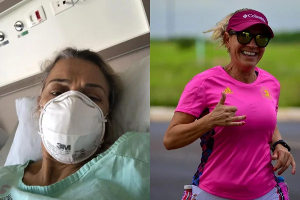 Montagem colorida fotos da maratonista Neiva Temporim