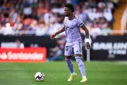 Vinicius Junior na partida diante do Valencia em 2023