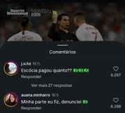 Fãs se revoltaram após juiz anular gol de Vini Jr. contra a Escócia