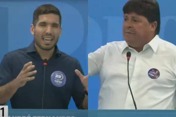 Foto colorida de André Fernandes (à esq.) e George Lima (à dir.) - Metrópoles