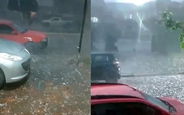 Tempestade de granizo em MS - Metrópoles