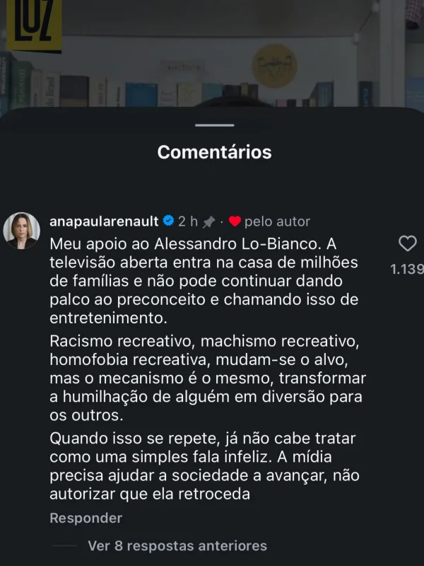 Ana Paula Renault apoia críticas a Ratinho após fala no SBT - destaque galeria Ana Paula Renault apoia críticas a Ratinho após fala no SBT - destaque galeria