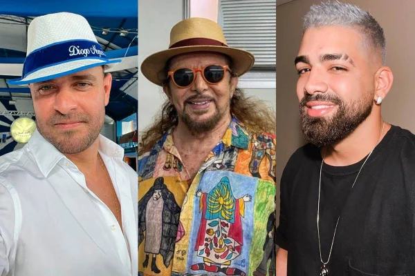 montagem com Diogo Nogueira, Geraldo Azevedo e Dilsinho - metrópoles