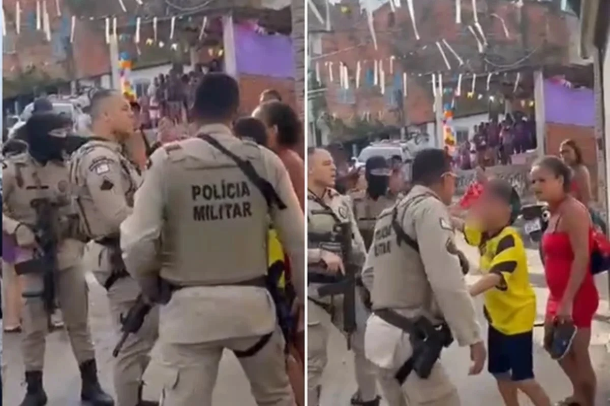 Imagem colorida, Criança se colocou entre PMs e mulher- Metrópoles