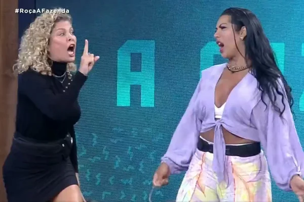 Mulher Moranguinho e Bárbara Borges discutem durante a formação da Roça em A Fazenda 14