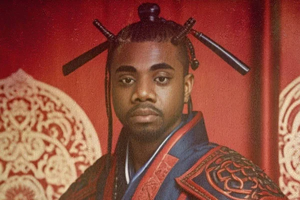 Montagem de Davi Brito como chinês para a novela fictícia Pé de Chinesa