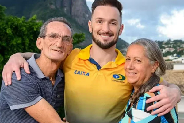 Diego Hypólito com os pais, Geni e Wagner