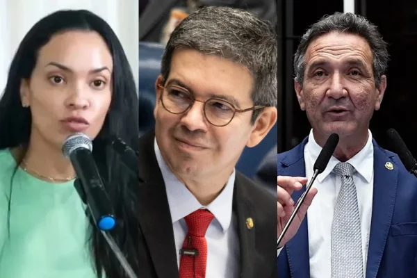 Rayssa Furlan (Podemos), Randolfe Rodrigues (PT) e Lucas Barreto (PSD)