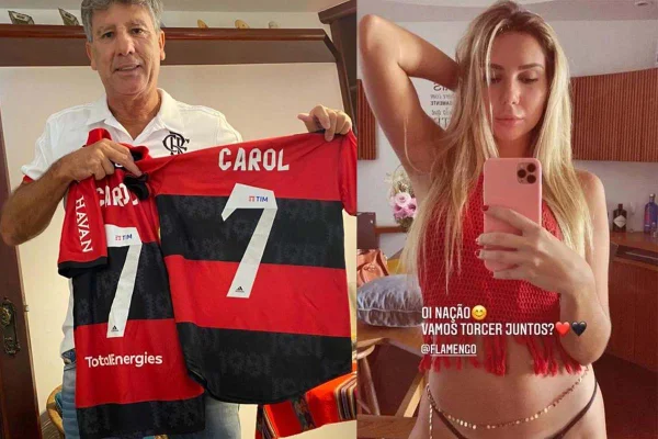 Renato Gaúcho e Carol Portaluppi