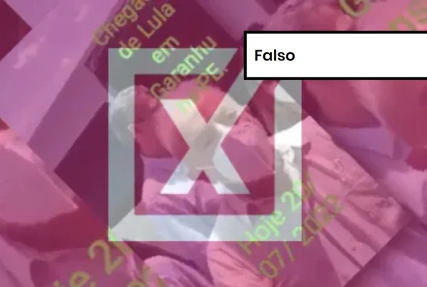Imagem colorida de post que mente sobre Lula ter sido vaiado em Pernambuco