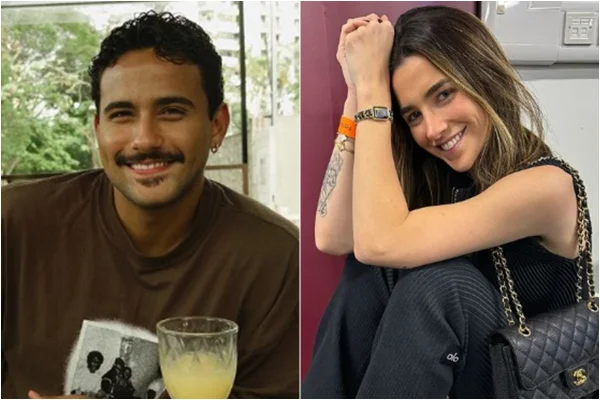 Montagem mostra o ex-BBB Lucas Pizane e a influenciadora Duda Fournier, esposa do jogador Lucas Paquetá
