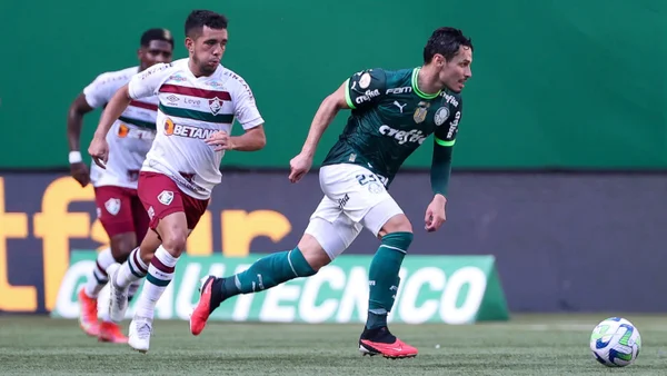 Foto colorida de Raphael Veifa, do Palmeiras, contra o FLuminense - Metrópoles