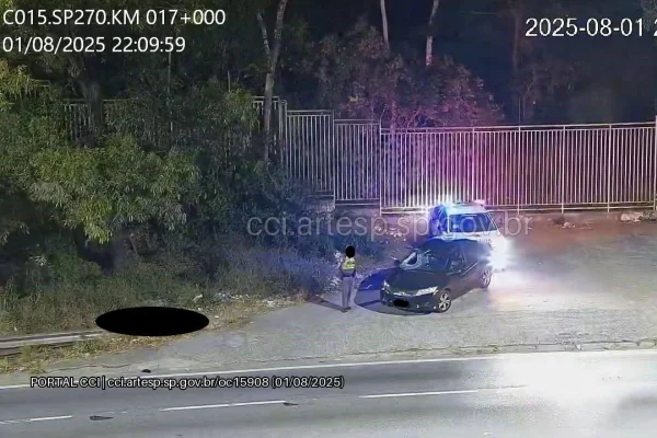 O acidente aconteceu na altura do km 17 da Rodovia Raposo Tavares. Pedestre “caminhava de forma cambaleante pela pista”, segundo o motorista - Metrópoles