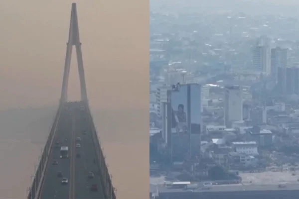 Imagens mostram céu de Manus coberto por fumaça