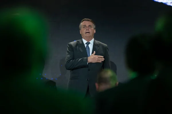 O Presidente da República, Jair Bolsonaro participa do evento Encontro com Empresários da Indústria Brasileira, no Centro Internacional de Convenções do Brasil