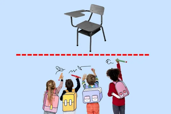 Arte mostra crianças com dificuldade de acesso ao ensino