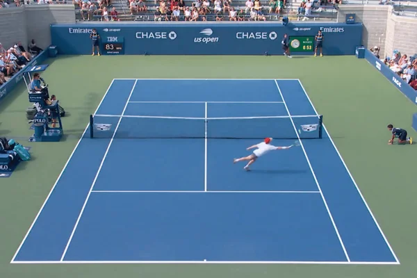 Partida do US Open entre Sweeny e Musetti