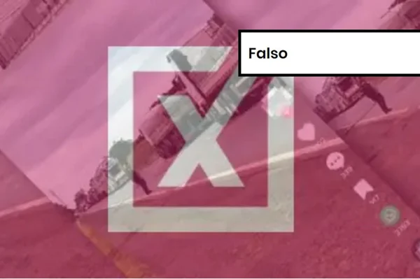 Imagem colorida de postagem falsa sobre ato do MST